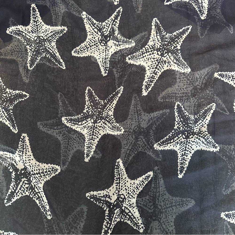 Sax Navy Infinity Scarf with White Starfish - Picture 2 of 5